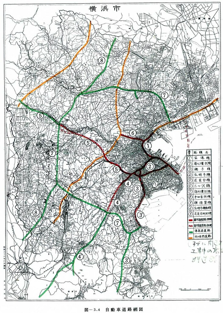 横浜都市高速道路網計画図