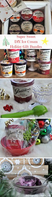 Super sweet #DIY Ice Cream Holiday Gift Bundles featuring Graeter's ice cream! #ad #Graeters #AGraetersGift #Christmas #gifts
