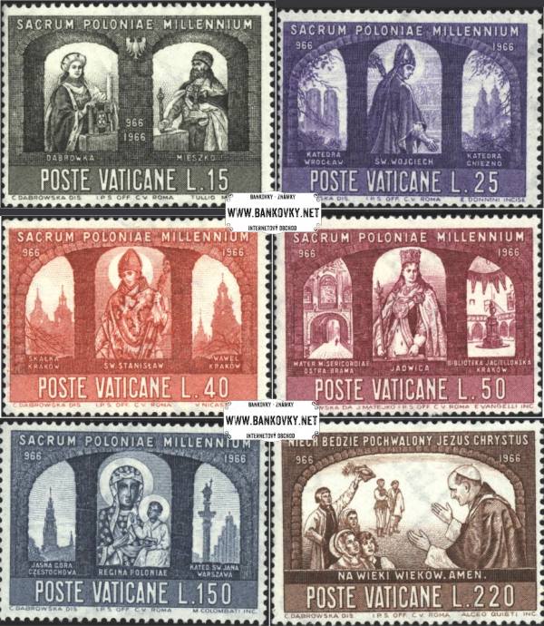 Známky Vatikán 1966 Kristianizácia, nerazítkovaná séria MNH