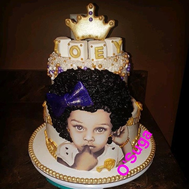 Buttercream Curls Baby Cake by Quisha Shuntae of O'Suga Events & Treats