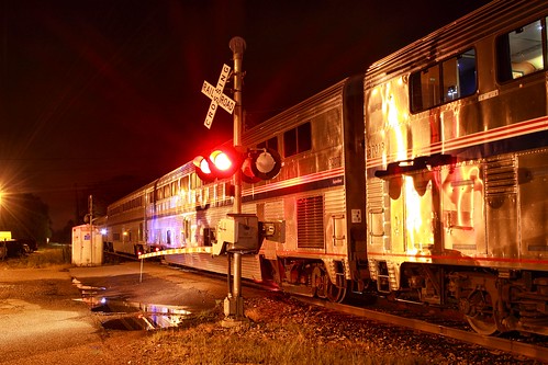 amtrak newbern tennessee night passenger train railroad crossing