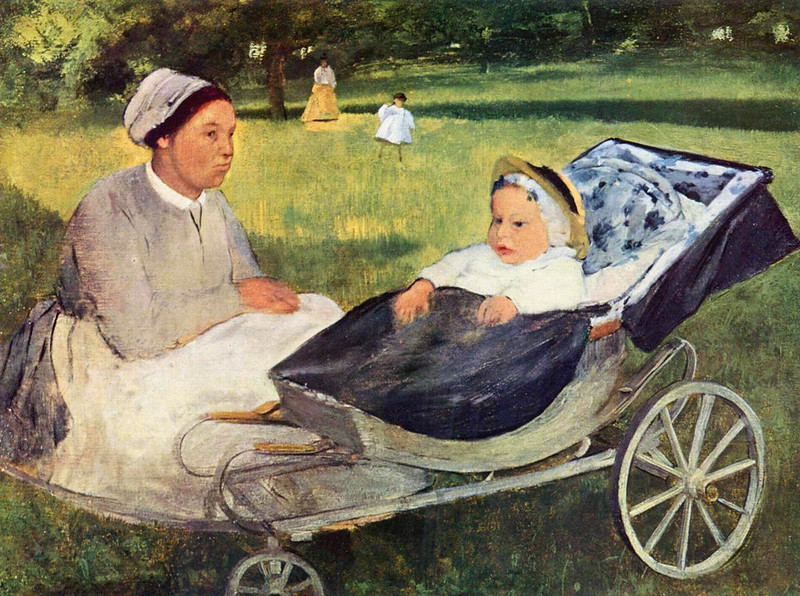 Portrait of Henri Valpinçon as a child with governess by Edgar Degas
