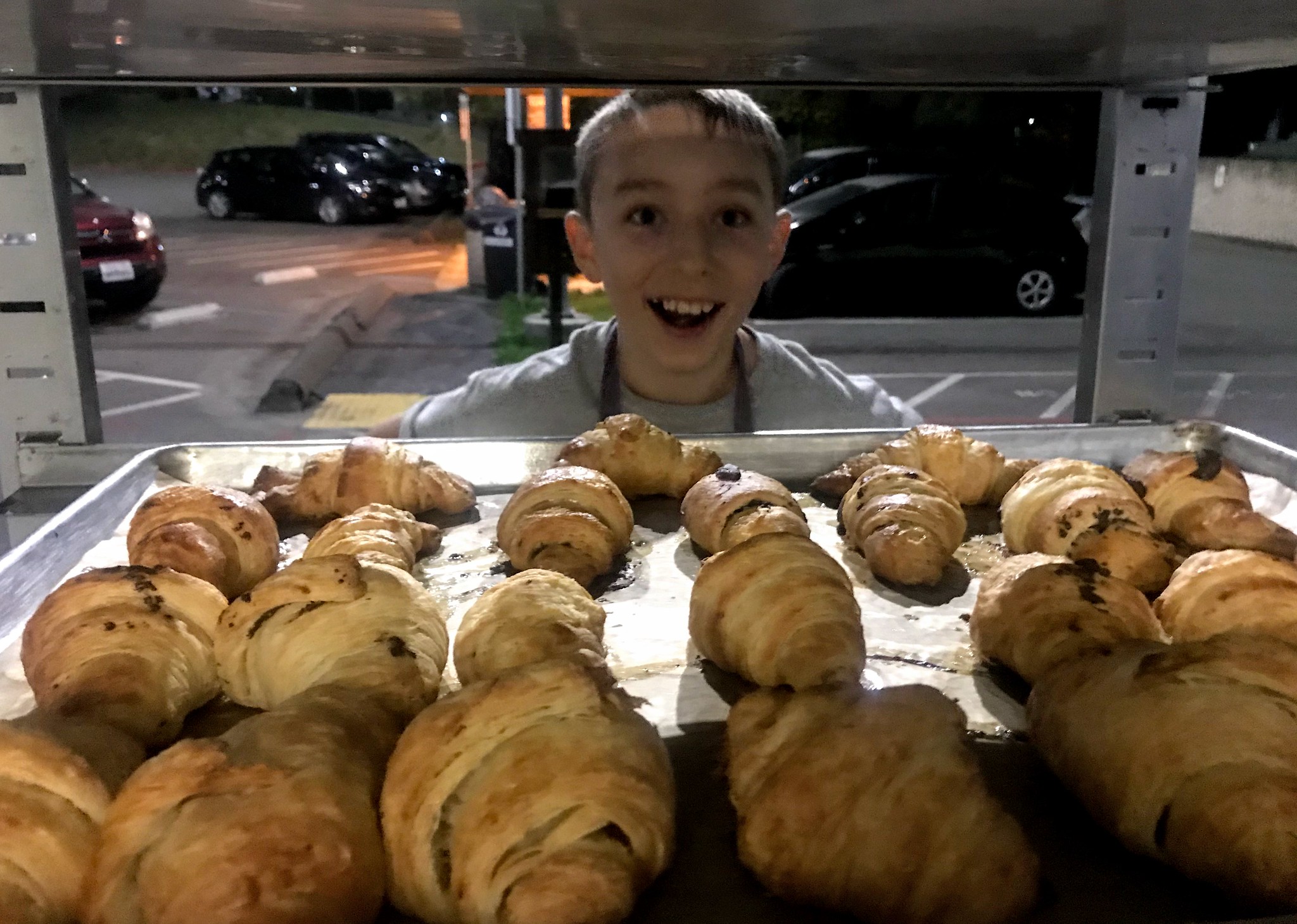 Casper is Happy With our Croissants Fresh From the Convection Oven