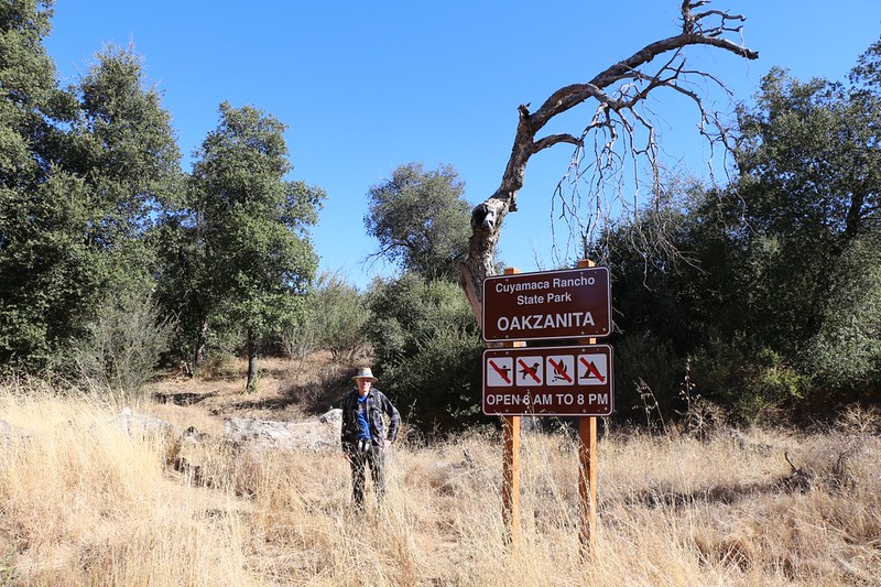 Oakzanita Trailhead in Cuyamaca Rancho State Park and the start of the Lower Descanso Creek Trail