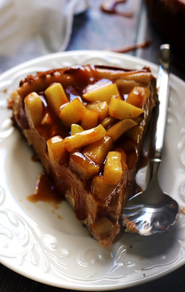 Brown Sugar Apple Cheesecake with Maple Cinnamon Apple Compote