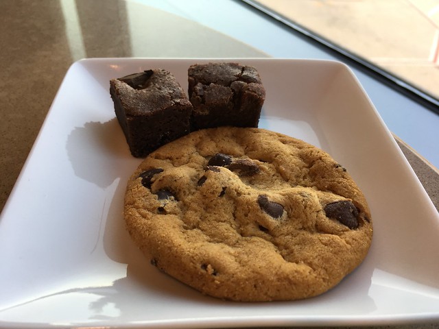 Chocolate chip cookie and brownies - American Airlines Admirals Club