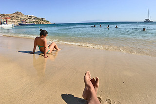 Mykonos - Paradise beach looking east