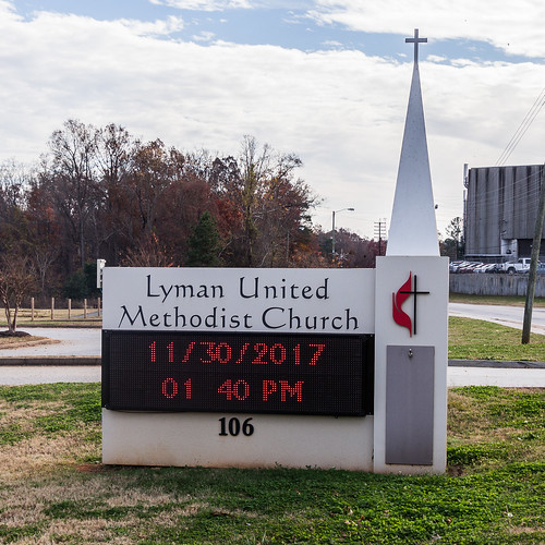 Lyman United Methodist Church sign