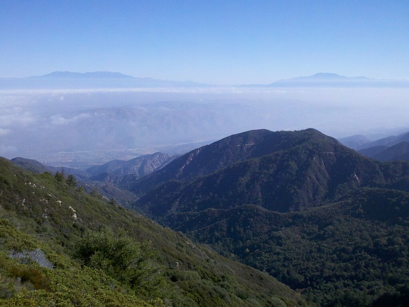Santiago Peak • View of Mount San Gorgonio and Mount San Jacinto