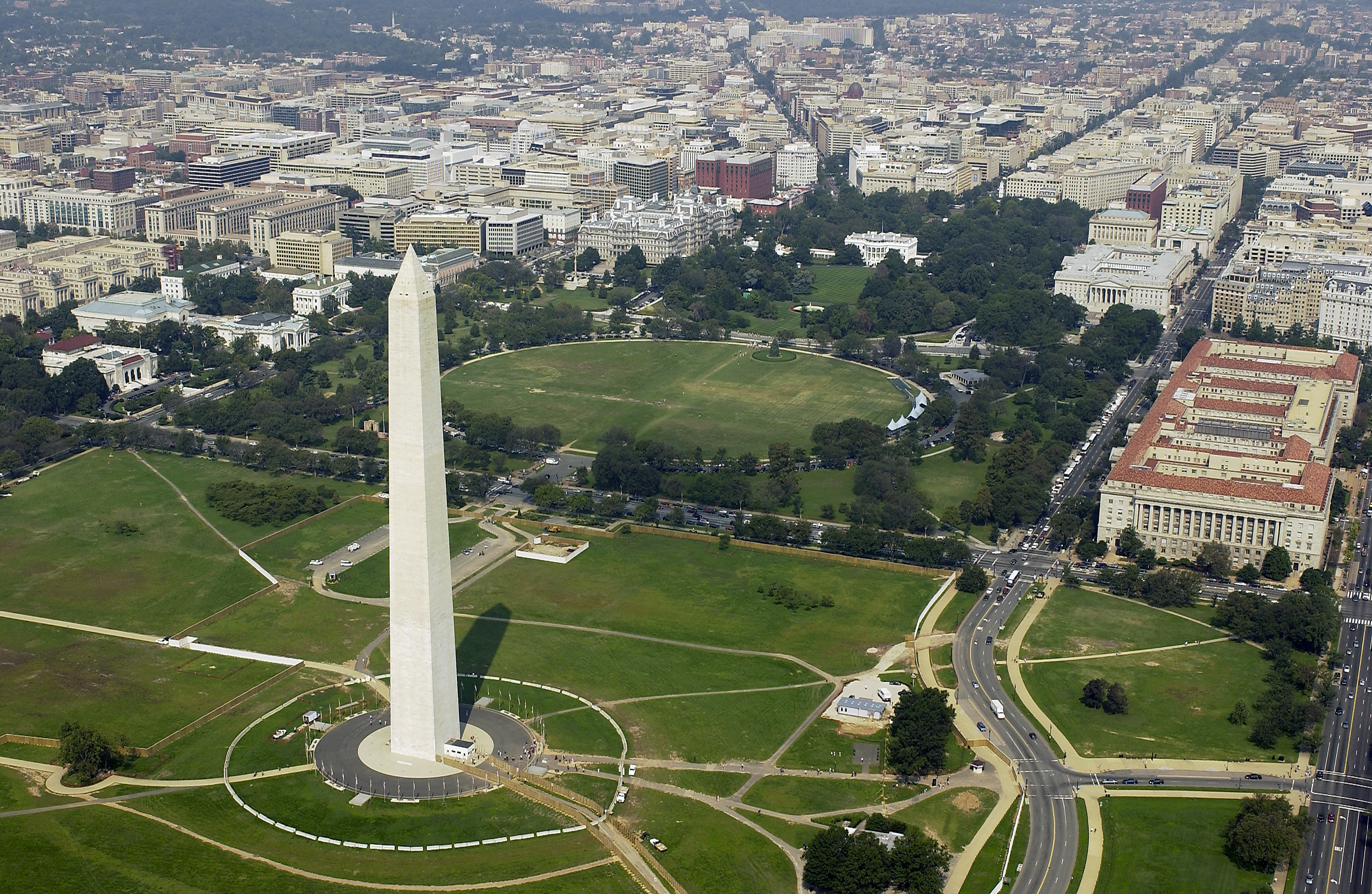 Aerial view of the Washington Monument. Photo taken on September 26, 2003.