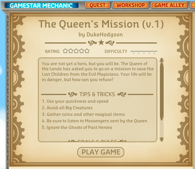 Text Samples: The Queen's Mission