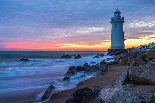 irago sunset lighthouse beach