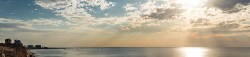 rays panorama panoramic sea mediterranean clouds sky sunset light autumn water yachts herzliya israel nohuman