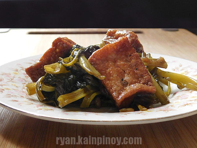 tofu and kangkong with oyster sauce stir fry recipe
