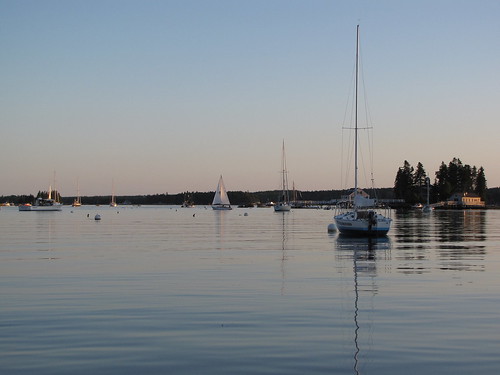 maine boothbayharbor boats sunset