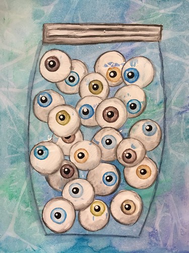 44 - Jar of Eyeballs - Art Journal Page