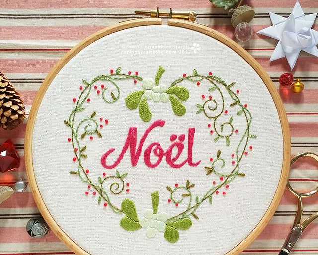 Noël Wreath embroidery pattern