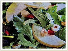 Salad dish with slices of Pyrus pyrifolia (Asian Pear, Chinese Pear, Korean Pear, Japanese Pear, Taiwanese/Sand Pear), 24 Nov 2017