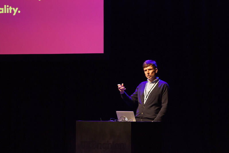 James Box speaking at UX Brighton 2017