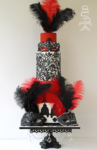 Masquerade Themed Cake by Sophia's Cake Boutique
