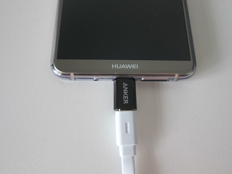 Anker Micro USB to USB C Adapter - Plugged Into Huawei Mate 10 Pro