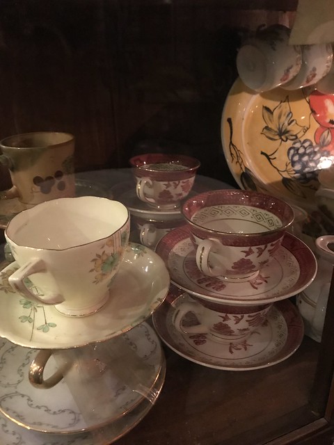 Cafe Juanita,  cups and saucers display