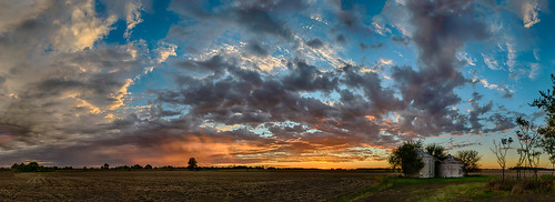 goshen hdr indiana nikon nikond5300 outdoor blue clouds color evening farm geotagged orange panorama panoramic rural sky sunset tree trees unitedstates