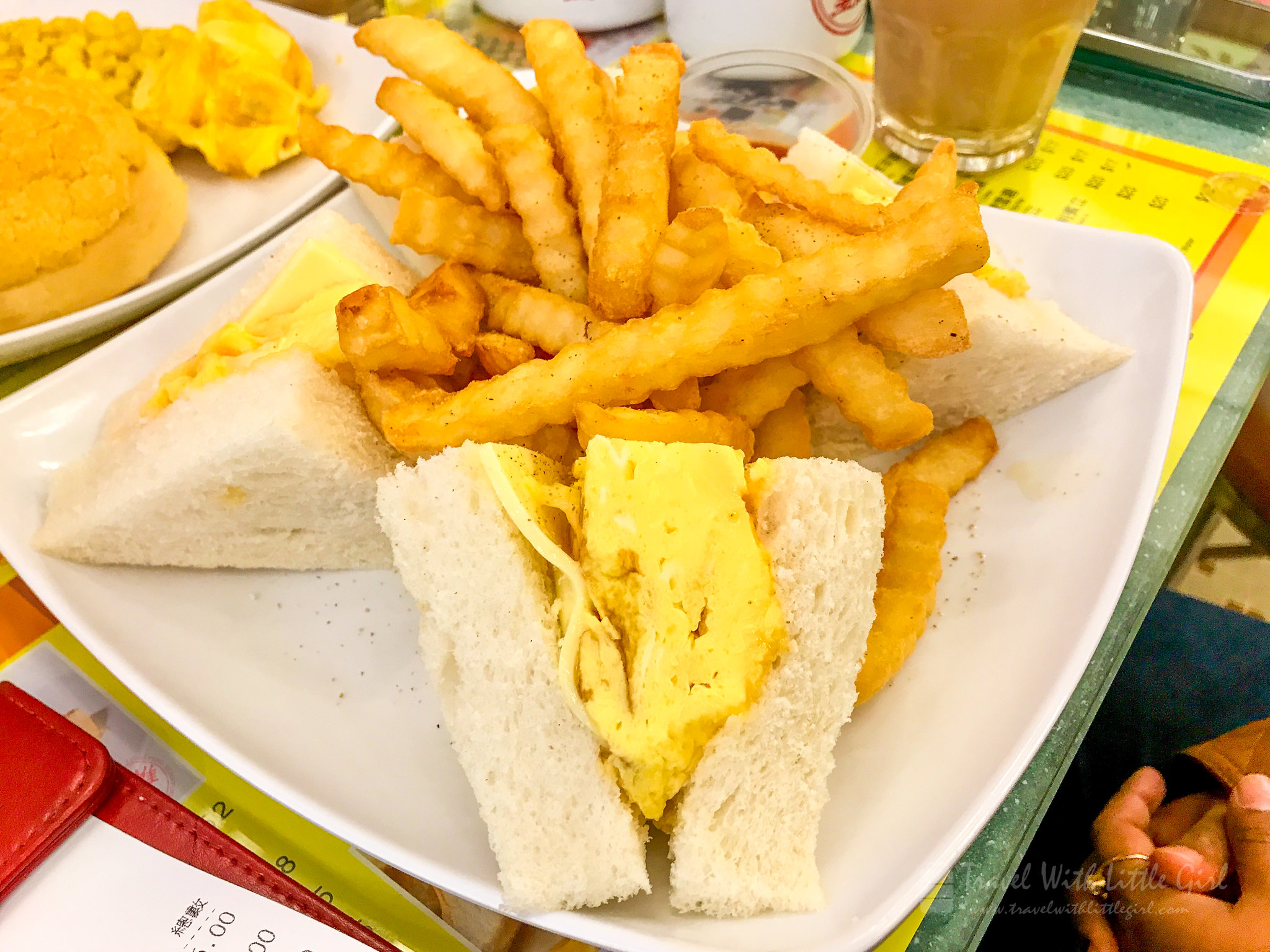 Lung Fung Cafe Cheese and Egg Sandwiches with French Fries