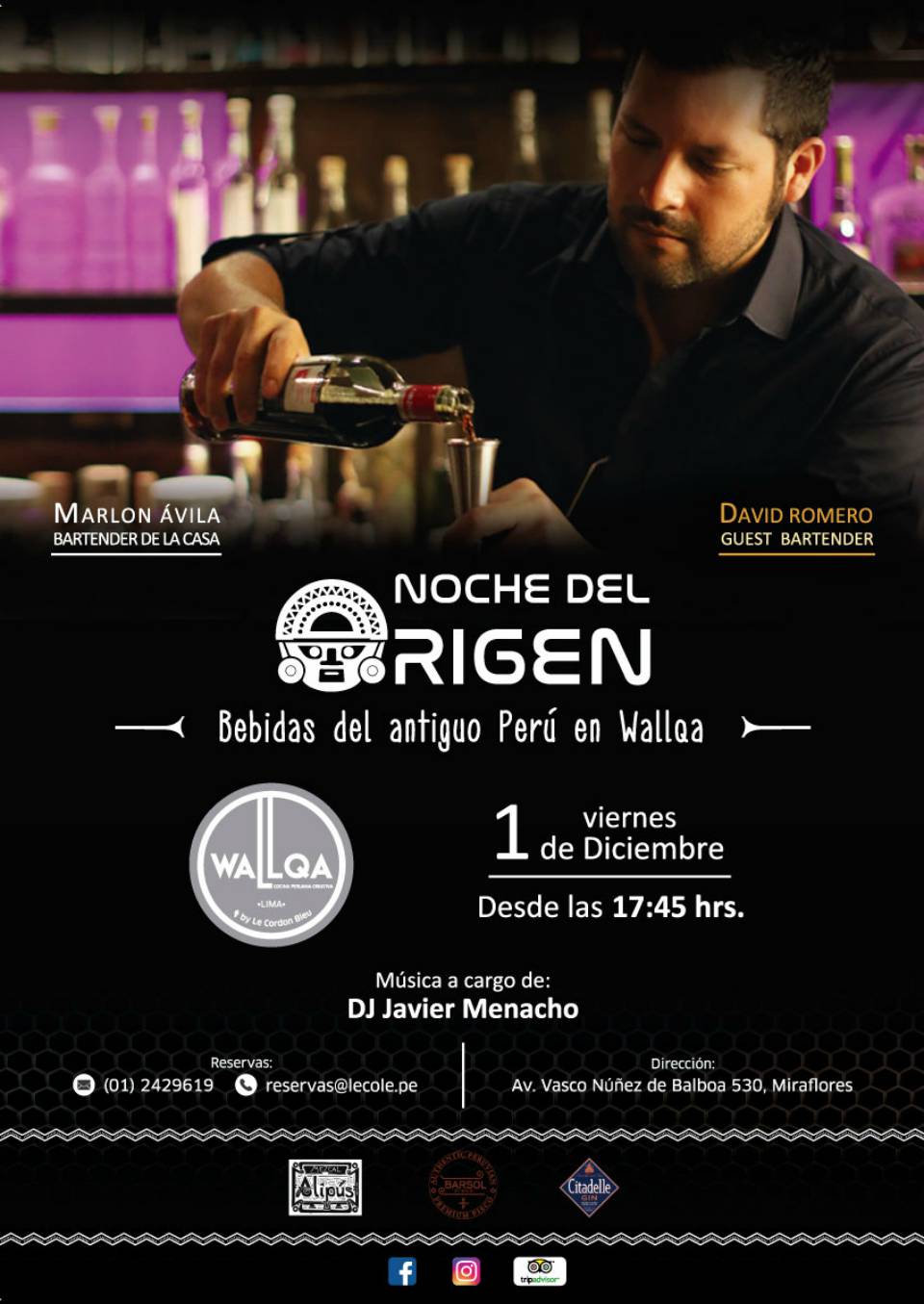 Wallqa Restaurante presenta: Guest Bartender - Noche del Origen 