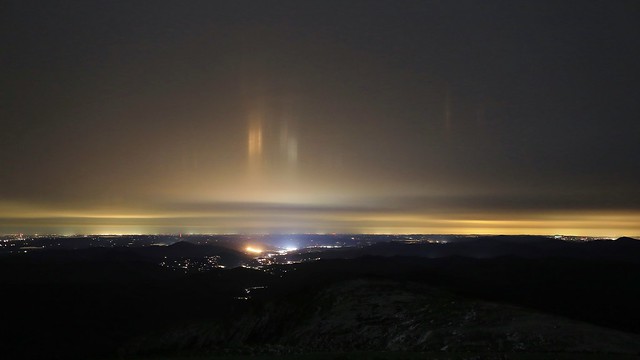 Light Pillars from North Conway, NH