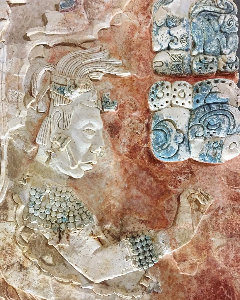 Rilievo Maya, Museo di Palenque, Chiapas, Messico