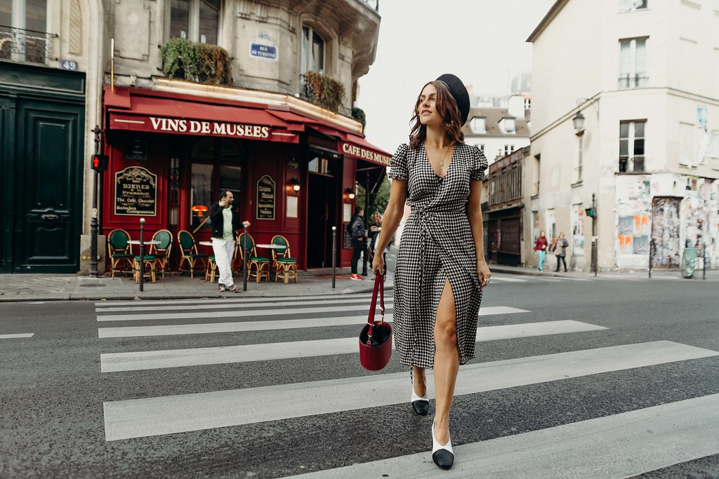 Reformation checked dress the little magpie paris