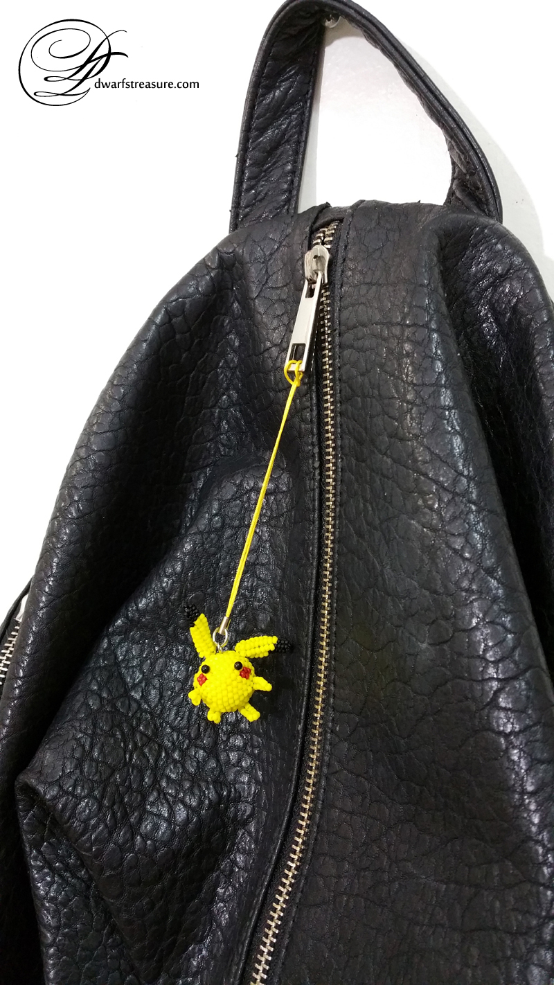 Kawaii beaded yellow Pokemon charm for decoration bag or handbag