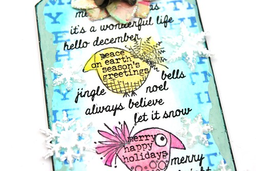 Meihsia Liu Simply Paper Crafts Quick and Easy Christmas Gift Tag Simon Says Stamp Paper Artsy Prima Flower Tim Holtz 3