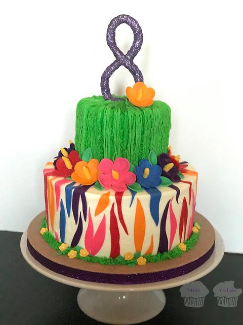 Rainbow Luau Cake by I Bake - You Enjoy