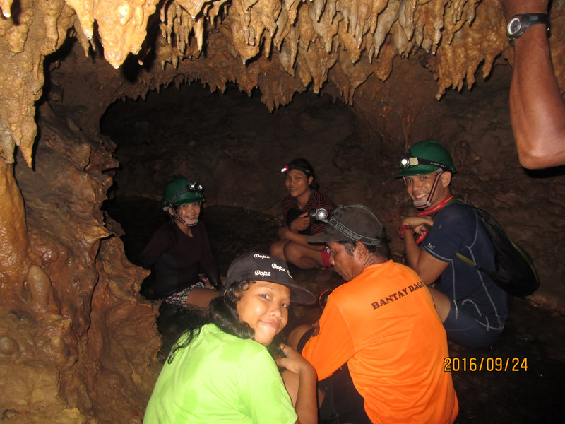 Cool underground stream inside Maanghit Cave