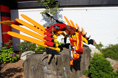 dragon made of lego at Ninjago World
