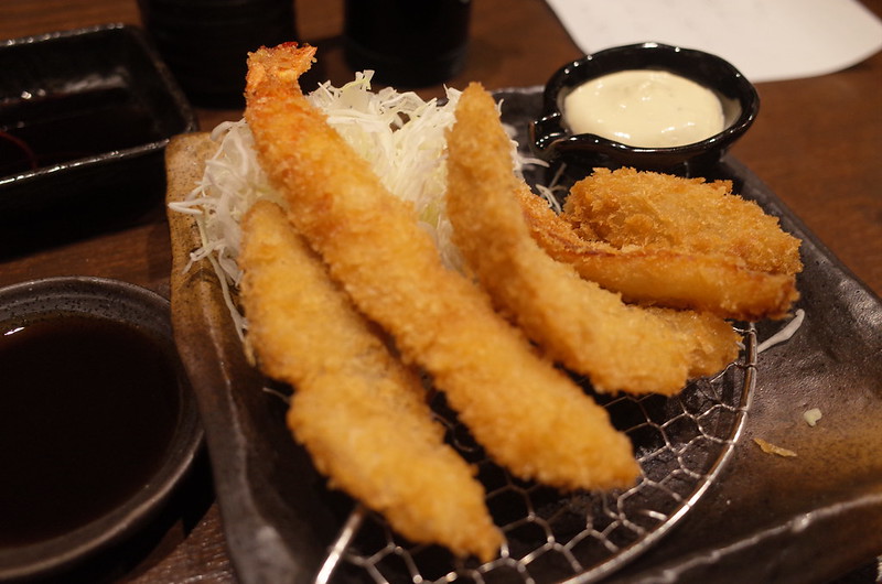 金沢魚笑ミックスフライかんぱち、えび、ほうぼう、白そい、かき