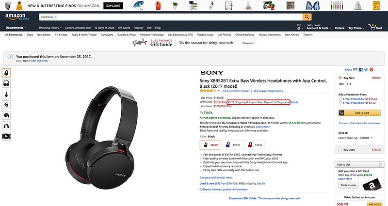 Amazon.com - Sony XB950B1 Extra Bass Wireless Headphones