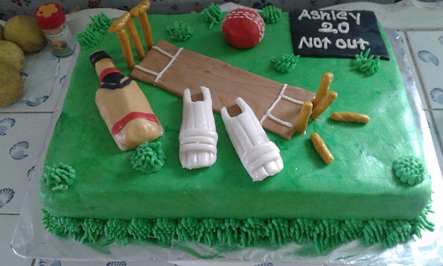 Cricket Themed Cake by Jenny Danpaul