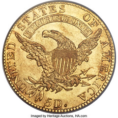 1818 “I over 0” Half Eagle Reverse