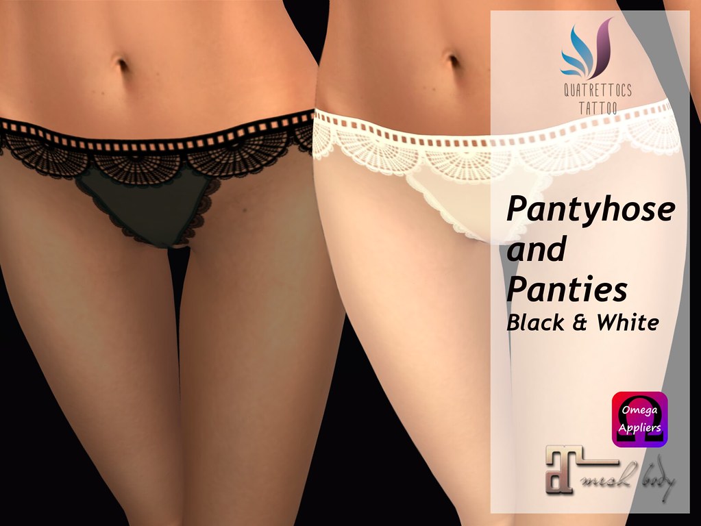 Pantyhose Black & White for Maitreya and Omega System