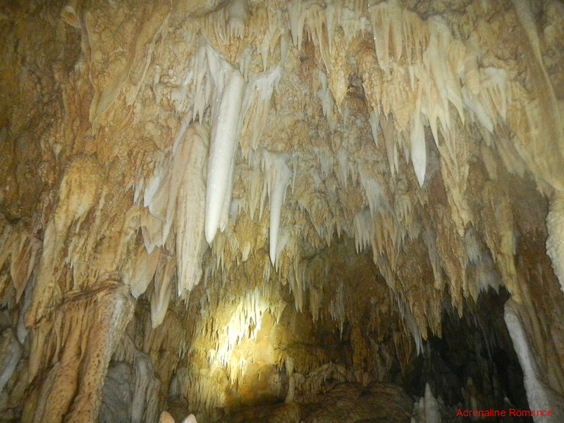 Sharp crystalline stalactites