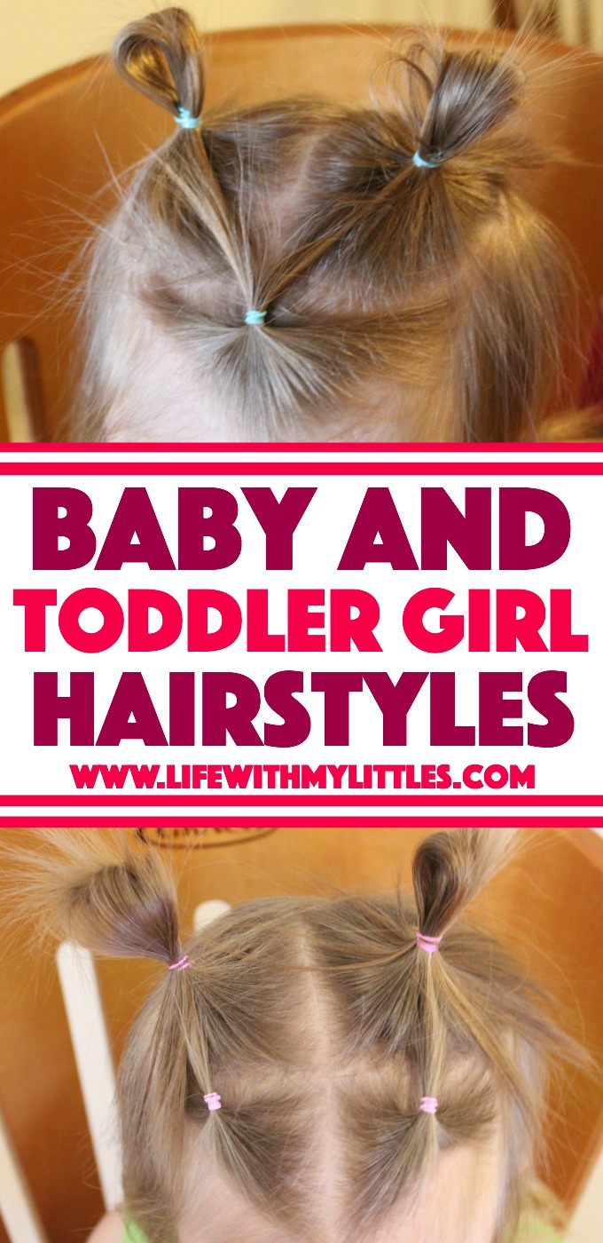Not sure how to style your baby girl or toddler girl's hair? Check out these simple hairstyles for little girls! Tons of cute ideas for baby girl or toddler girl hairstyles!