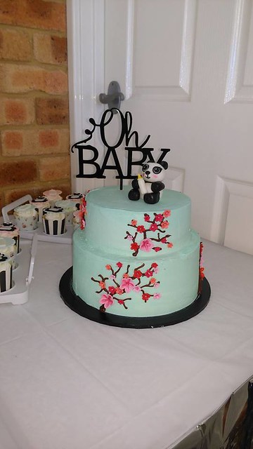 Baby Shower Cake with Fondant Panda by Kristy Brown