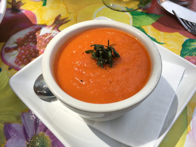 Chilled tomato basil soup - The Beauty Shop Restaurant