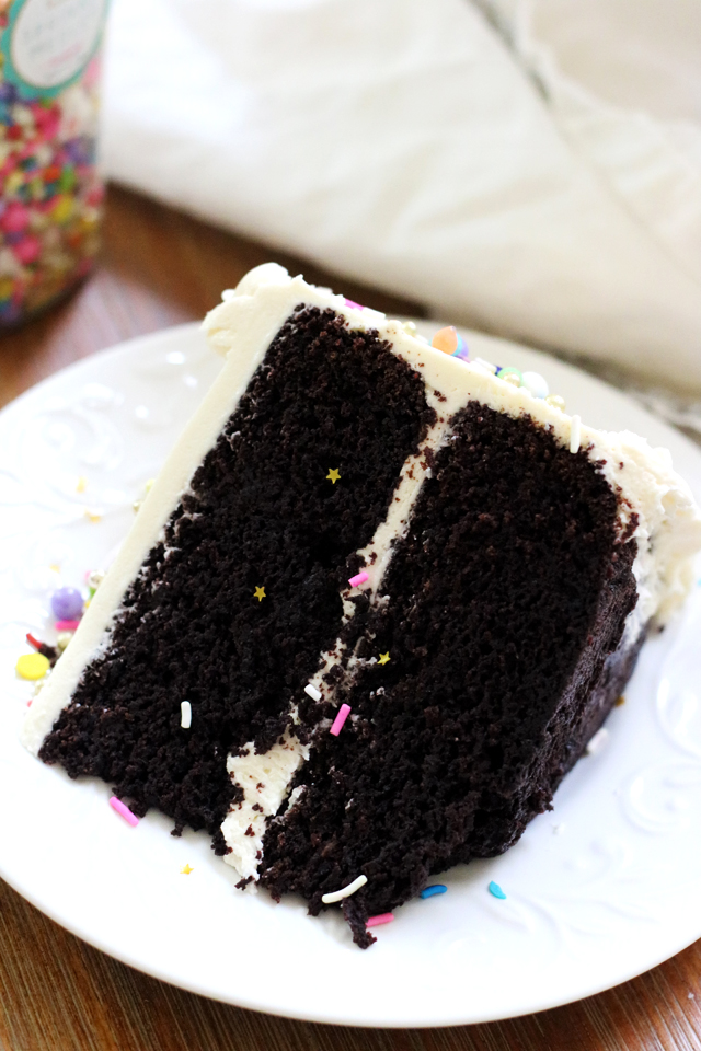 Black Chocolate Stout Cake with Caramel Cream Cheese Buttercream