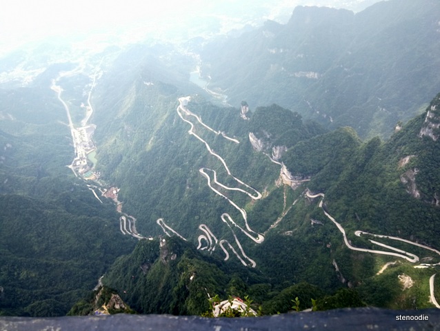 winding roads on Tianmen Mountain