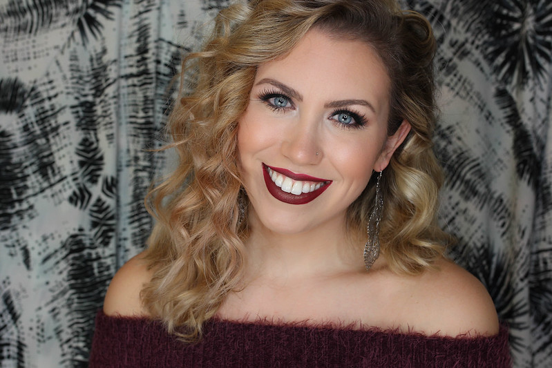 Warm Toned Home Holiday Party Makeup Tutorial Dark Vampy Lipstick