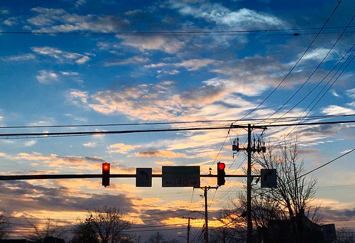 pikesville maryland sky clouds dusk sunset wires poles trafficlights silhouette iphone cmwd